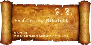 Horánszky Nikolett névjegykártya
